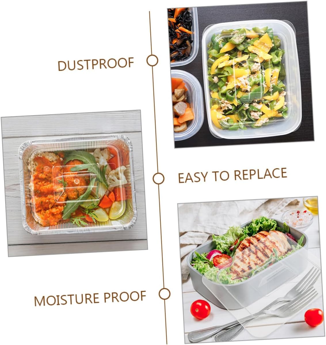4pcs Acrylic Food Pan Lids for Snack Containers Dust Cover for Salad Box Easy Storage Fresh Keeping
