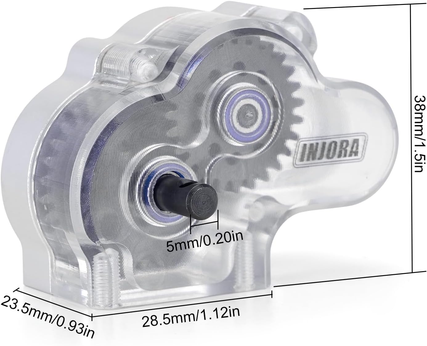INJORA LCG Complete Transmission Gearbox with Clear Cover for 1/10 RC Crawler SCX10 SCX10 II Upgrade