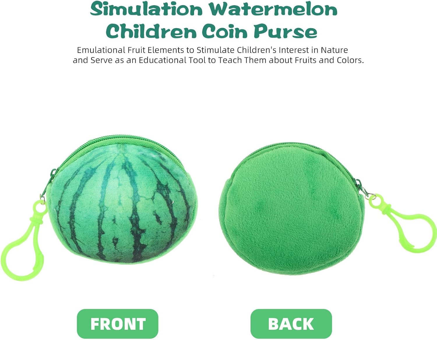 5 Pcs Cute Plush Watermelon Coin Purse for Keychain