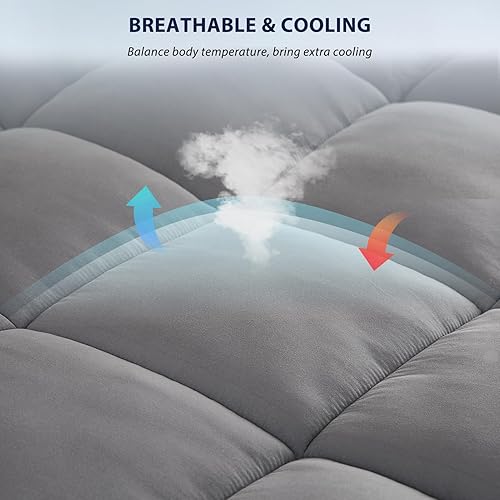 Miniatura 3 de HomeMate Cubrecolchón RV King  Funda de colchón refrescante para personas que duermen con calor  Cubrecolchón extra grueso, cubrecolchón de felpa de
