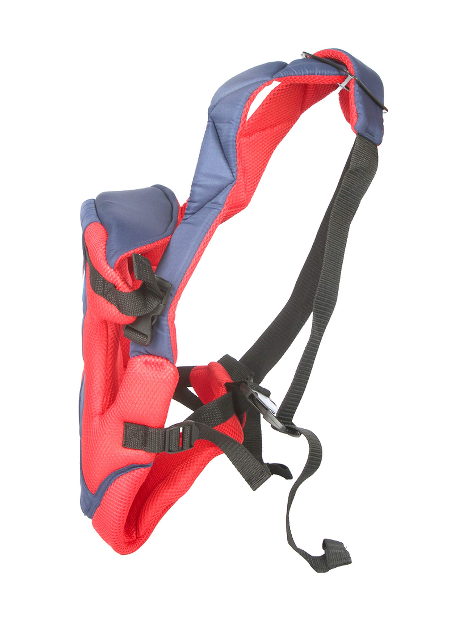 Mee Mee Comfy New Born Baby Carrier With 4 Baby carrying Modes Lightweight & Adjustable | Neck Support Baby Sling Carrier with Padded waist Support and shoulder support straps | safety buckle for 0 to 3 Years (Red Blue) 1