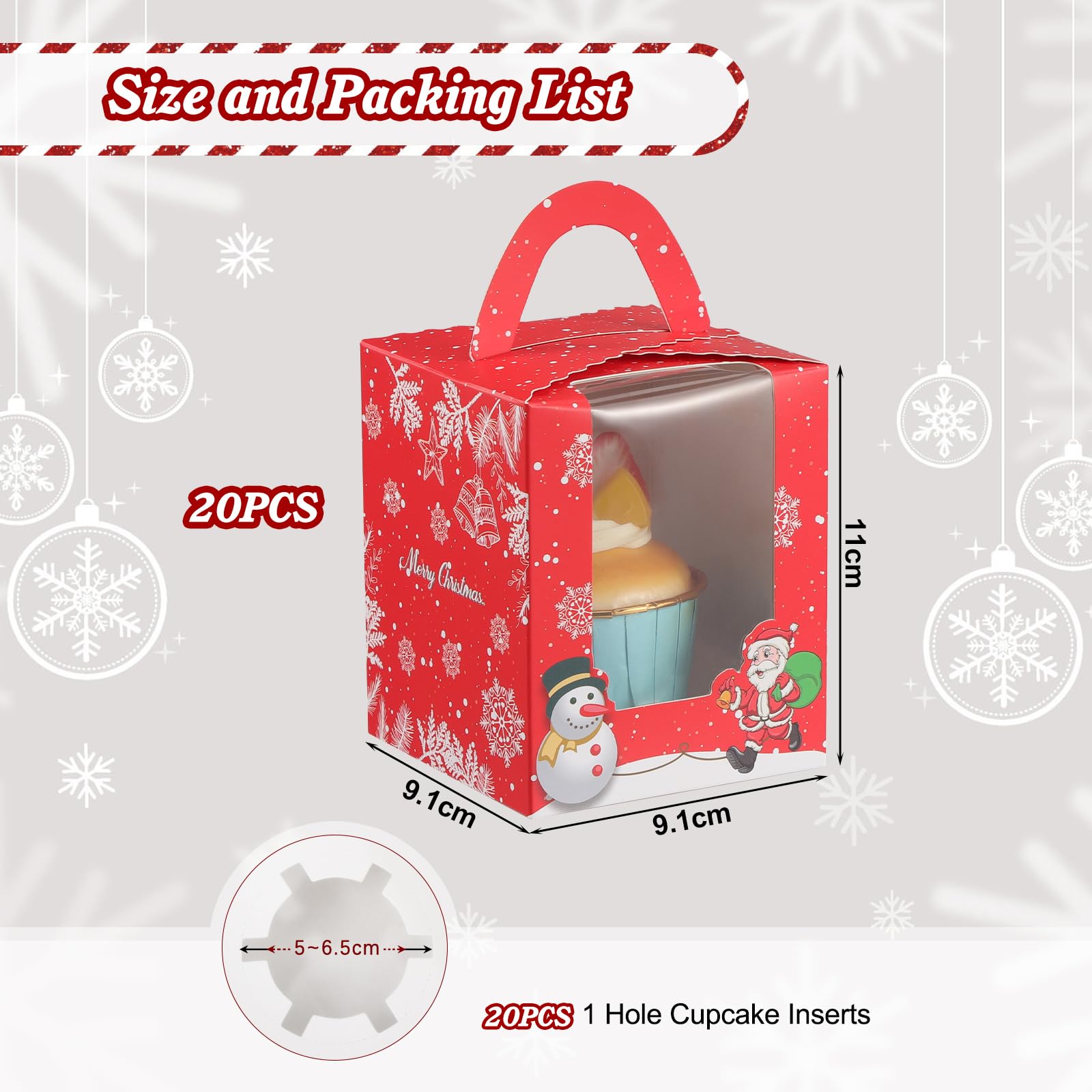 24 Pièces Boîtes À Cupcakes Noël Boîtes À Biscuits Noël