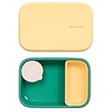 Silicone Lunch Box Set – Durable Heavy-Duty Silicone Bento Box, Microwave, Freezer, Dishwasher Safe – Airtight, BPA Free (Made in Korea, Green)