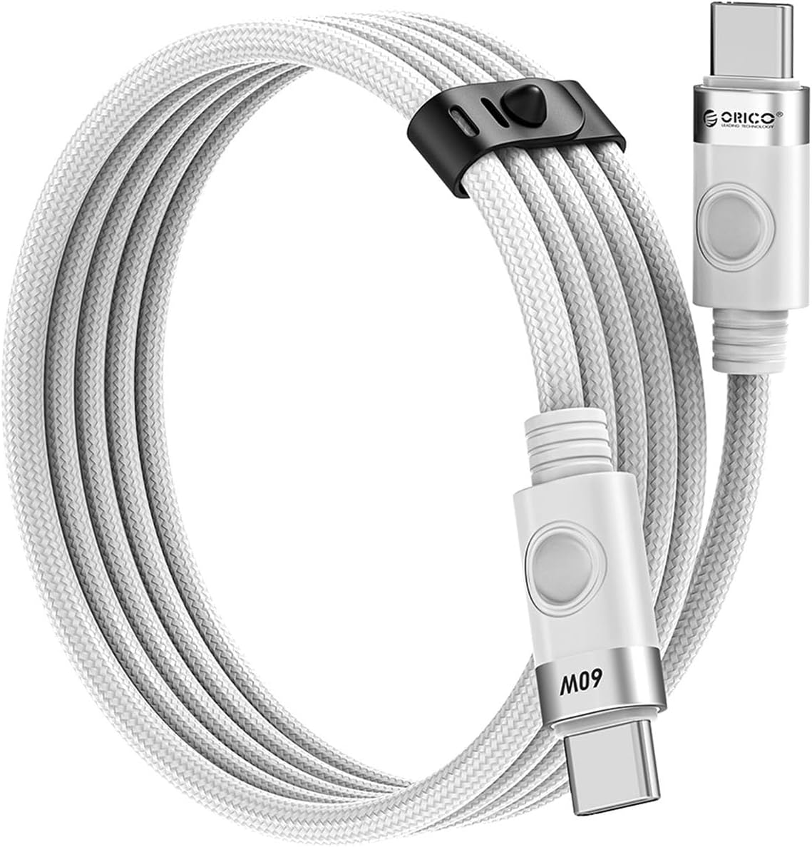 Orico 60W 3A PD Type-C to Type-C Hızlı Şarj ve Data Kablosu Beyaz 1 Metre