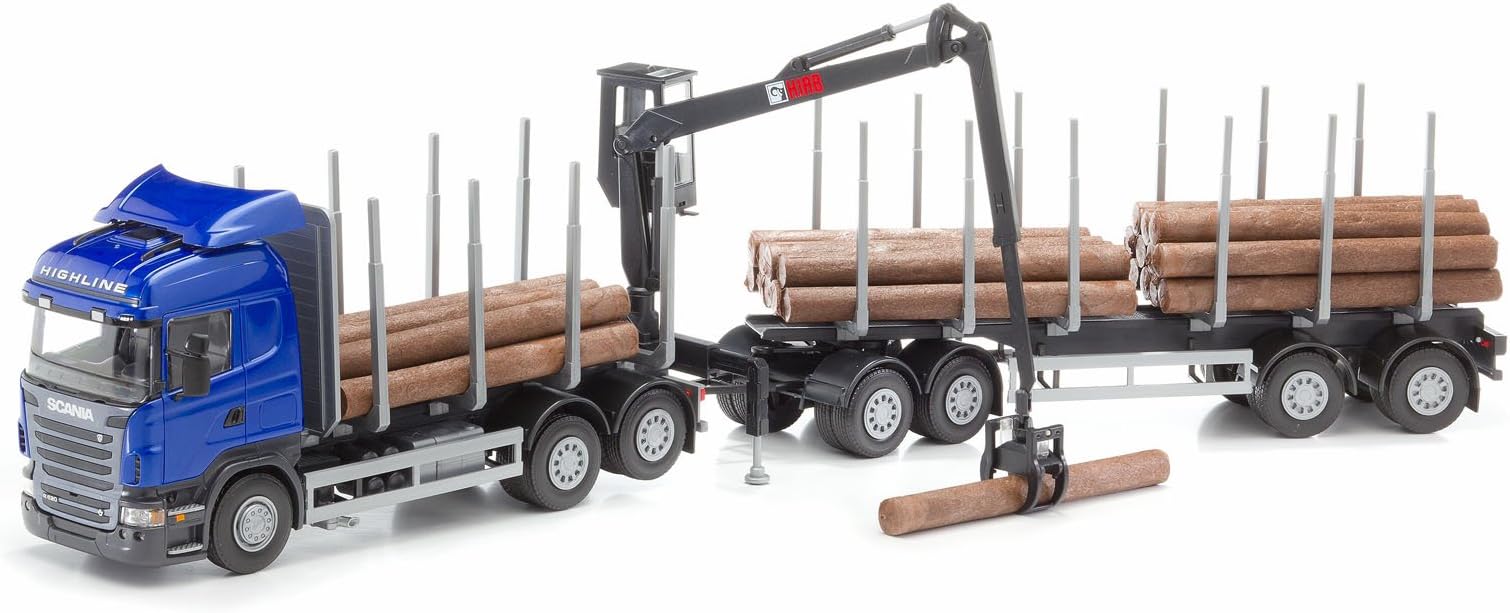 EMEK 75.7180.40 Scania Highline Timber Truck and Cabin Crane (Blue)