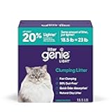 Litter Genie Light Unscented Clumping Cat Litter, 18.5 lbs | Lightweight 20% Lighter Natural Clay | Fast-Clumping, Odor Control, Dust-Free