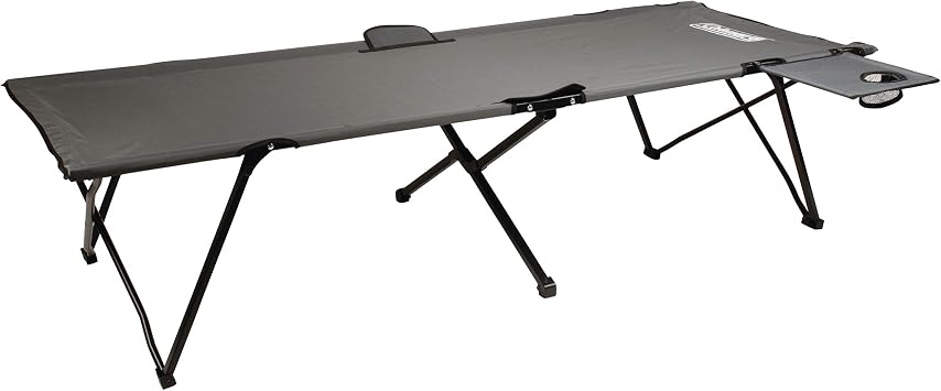 Coleman Pack-Away Big n Tall Camping Cot with Removable Side Table, Extra Wide Cot Fits Adults up to 6ft 6in or 300lbs, Carry Bag Included