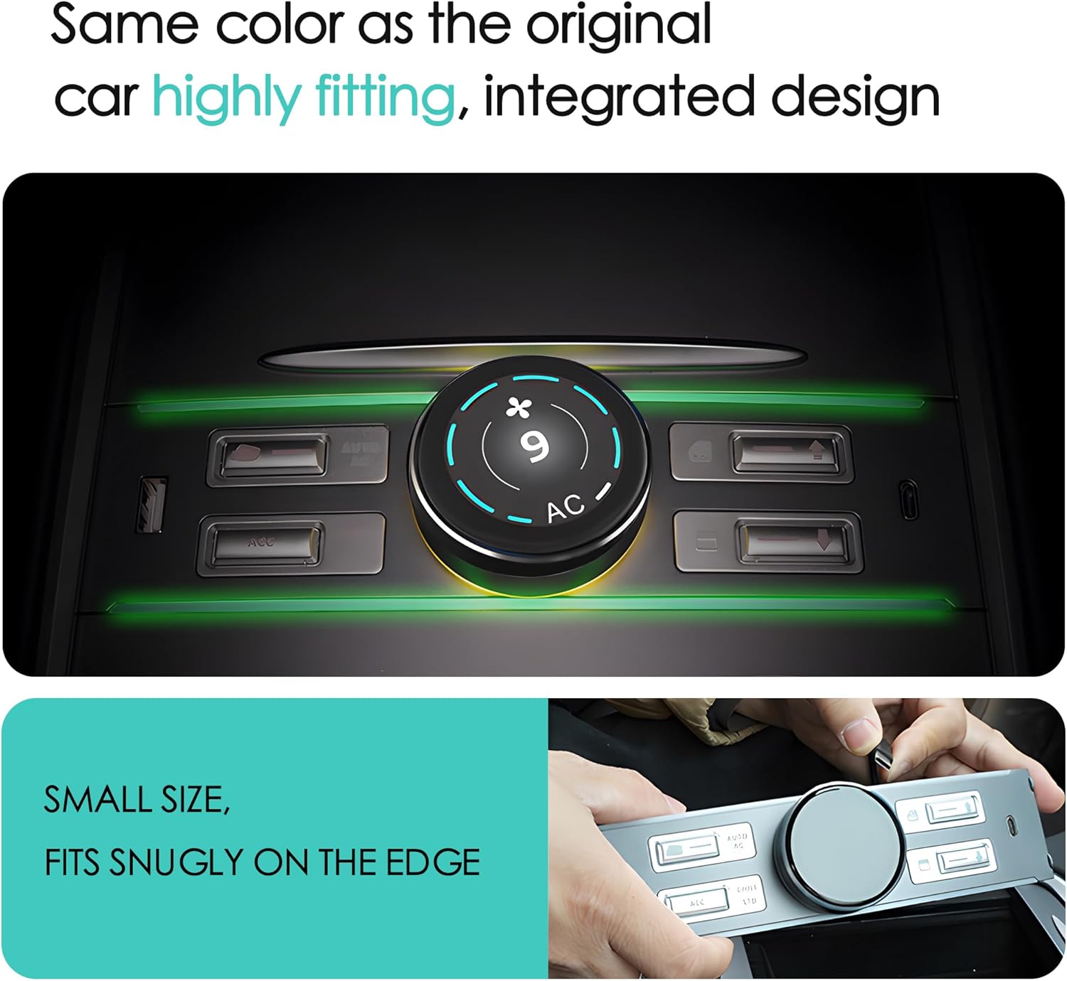 2021-2023 Tesla Model 3/Y Multi-Function Adapter: Button Control, Climate Adjustment, LED Lighting, Personalized Logo, and Tesla USB hub – Fully Compatible with Your Center Console.