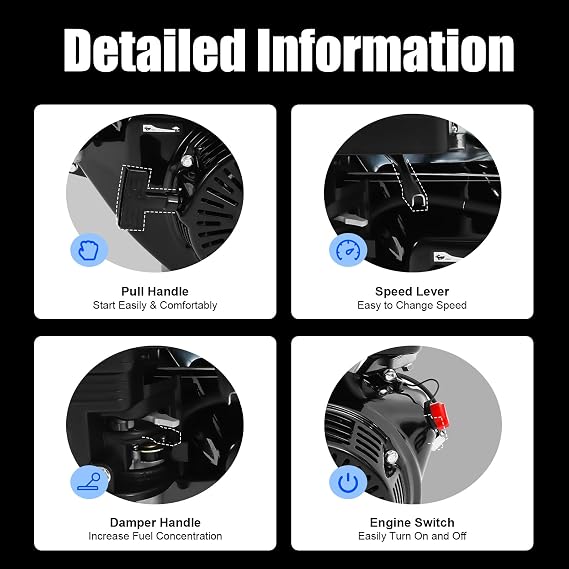 DYRABREST 4 Stroke Gas Engine, 15HP 420cc Go Kart Motor Engine with 1.72Gal Fuel Tank Air Cooling Gasoline Motor Engine for Go-Karts Compressors Lawn Mowers Water Pumps, Black