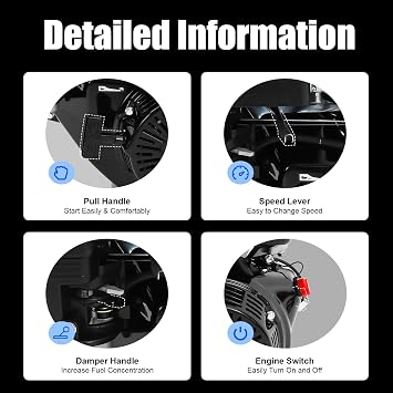 DYRABREST 4 Stroke Gas Engine, 15HP 420cc Go Kart Motor Engine with 1.72Gal Fuel Tank Air Cooling Gasoline Motor Engine for Go-Karts Compressors Lawn Mowers Water Pumps, Black