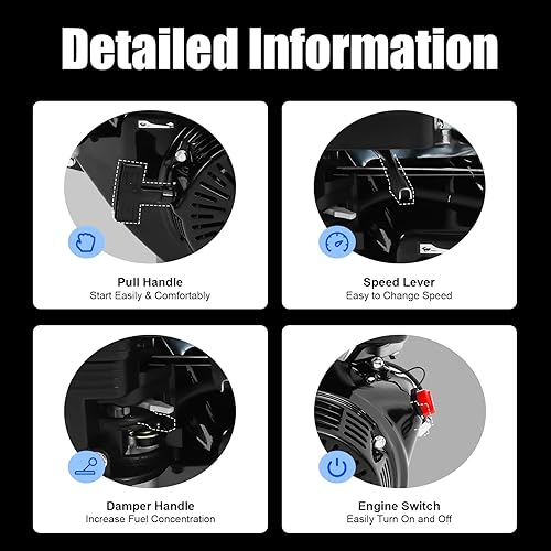 Miniatura 6 de Motor de gas 15HP 420CC 4 tiempos OHV monocilindro horizontal de gasolina motor de gasolina Go Kart Motor de retroceso manual 9KW 3600RPM 190F