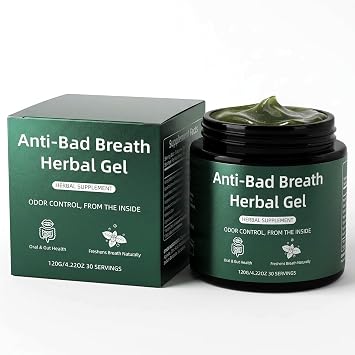 Anti-Bad Breath Herbal Gel Supplement, Internal Freshening Formula with Parsley, Green Tea, Lemon Balm, Clove Bud Oil, Peppermint Oil & Chlorophyllin, Natural Mint Flavor 1PCS