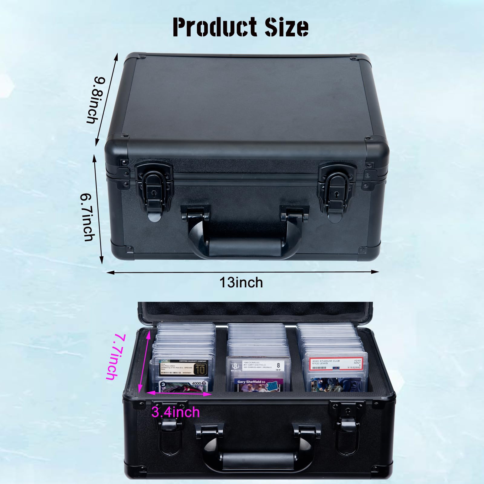 Graded Sport Card Storage Box,Graded Card Case,Trading Card Storage Box,Card Case Storage for Graded Sports Cards,Card Carrying Case for PSA BGS FGS & SGC,Black