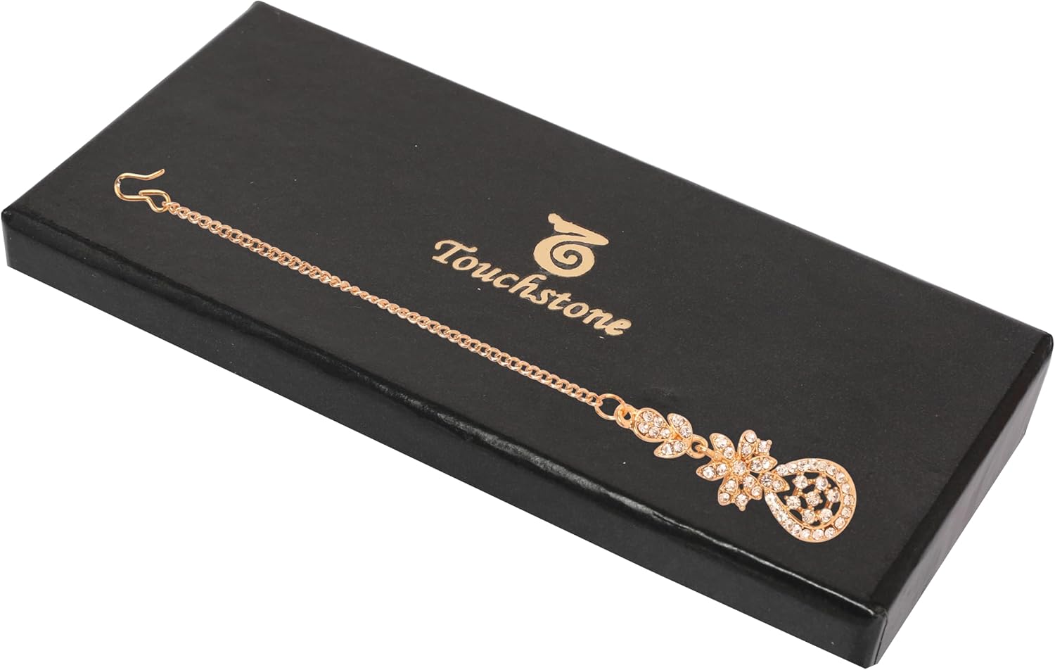 Touchstone maang Tikka Indian Head Jewelry Women Hair Accessories Gold Headpiece Forehead mangtika Bollywood Simple kundan Wedding Dainty Chain Bridal tikli borla Filigree netthi chutti