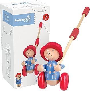Paddington Bear Toy - Paddington Bear Push Along Toy, Wooden Toys - Early Development & Activity Toys for Girls and Boys, Toddler Toys - Official Licensed Paddington Bear Gifts by Orange Tree Toys