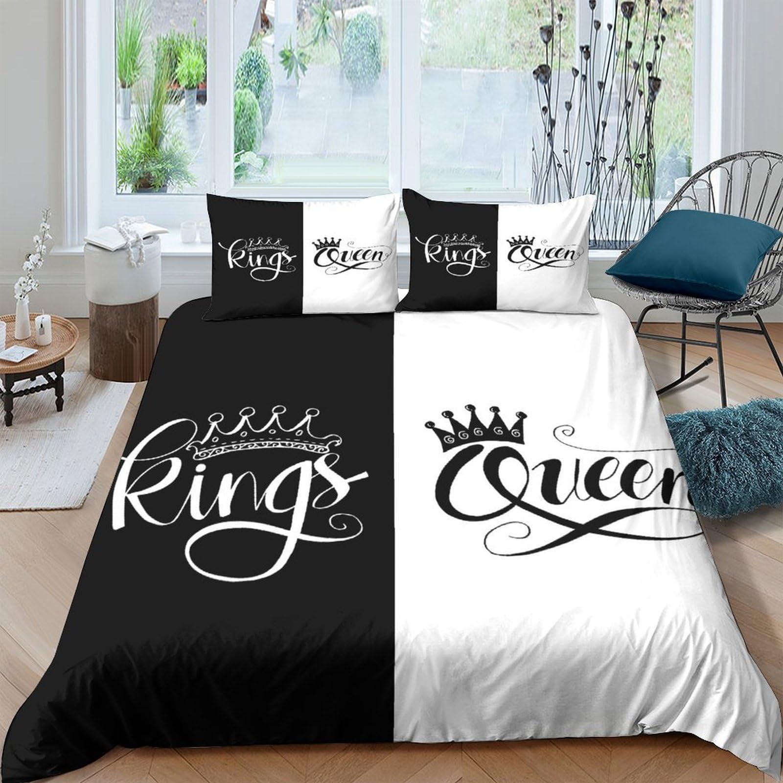 Ctjqhvkz Style-4 3D Printed Black White King Queen Fitted Sheet Microfiber Soft Bed Cover For Bedroom Dorm Mattress Decor Single（135X200cm）