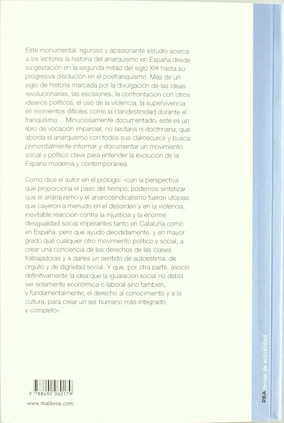 Historia del anarquismo en españa (Ensayo y Biografía)