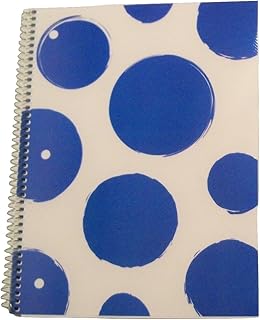 Carolina Pad Studio C College Ruled Spiral Notebook with Textured Poly Overlay Cover ~ Spot on (Blue Polka Dots; 8â€ x 10.5â€; 80 Sheets, 160 Pages)
