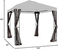 Vista 5 de APEX GARDEN - Mosquitera de repuesto universal para cenador de 8' x 8' (Solo red antimosquitos - Marrón)