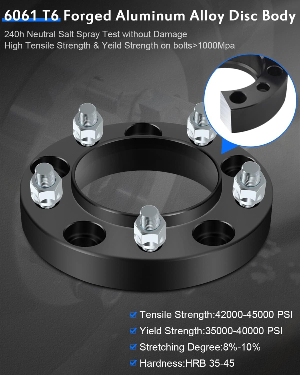 ECCPP 4PCS 5 Lug Hub Centric Wheel Spacers Adapters 5x150 to 5x150 1 inch fit for 1998-2016 for Toyota for Land Cruiser 2008-2016 for Toyota for Sequoia 2007-2016 for Toyota for Tundra