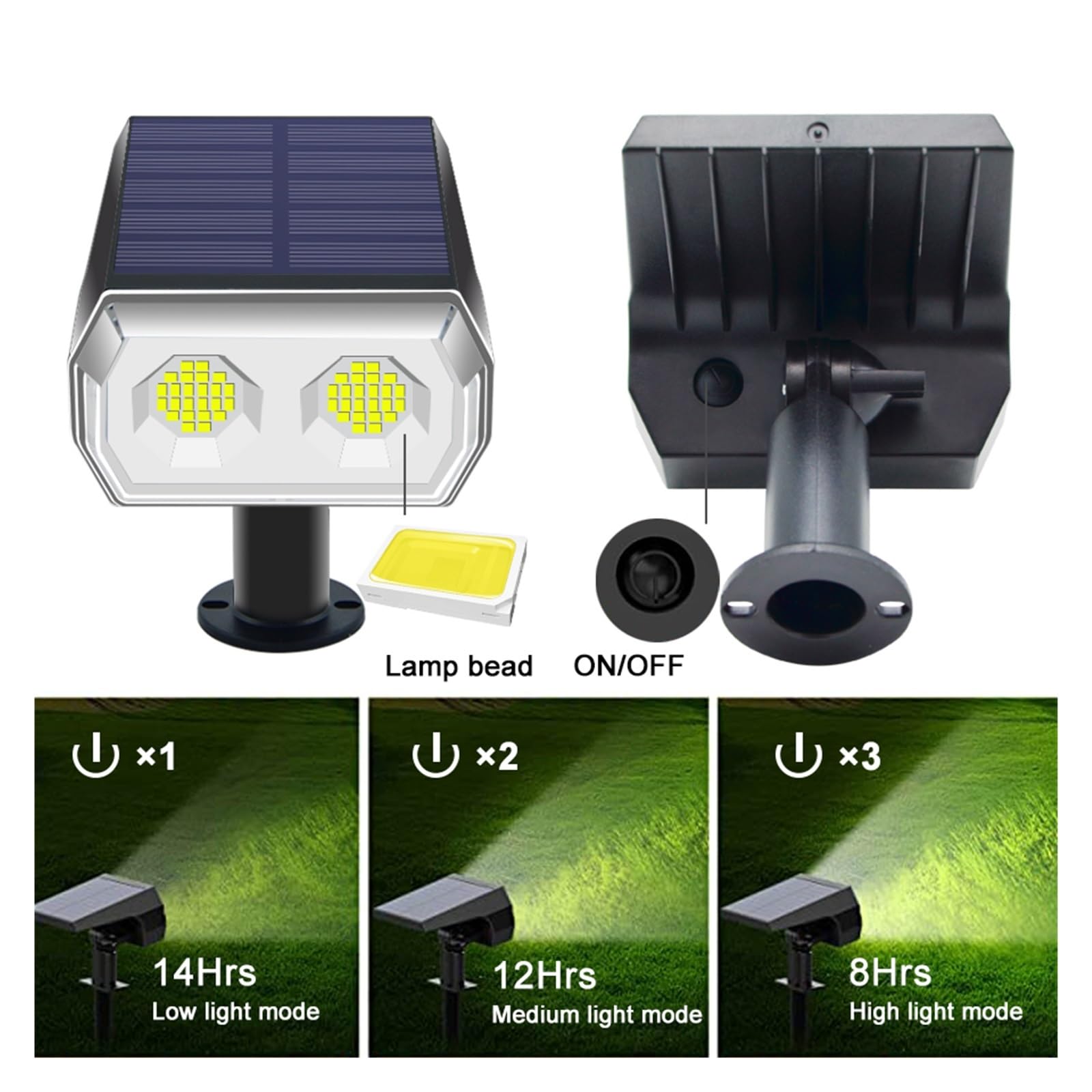 Solar LED Lights Outdoor 48 LED Wodoodporna Bezprzewodowa Lampa Ścienna Street Spotlight Krajobrazowy 3 Tryby Wodoodporna Dekoracja Ogrodowa Super Jasny(1PC-Warm)