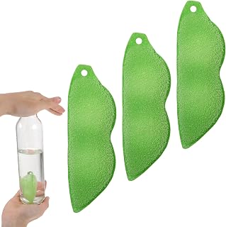 Amabro 3Pcs Bean Shaped Sponges for Internal Bottle Cleaning | Heat Resistant Dust Sponge for Small Mouth Bottles Deep Clean, Reusable, Multipurpose, Green
