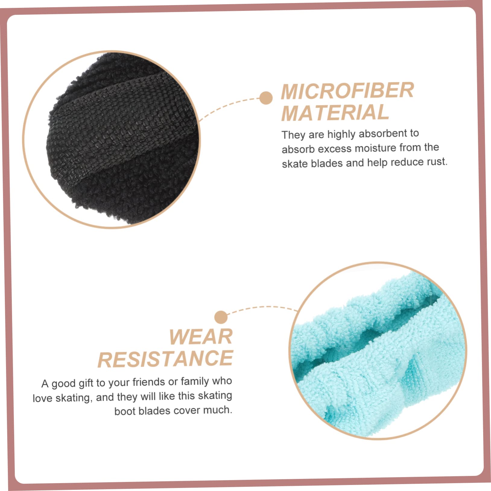 BESTonZON Fundas De Cuchillas para Hielo De Microfibra para Patinaje Artístico Y Hockey Cubiertas Absorbentes