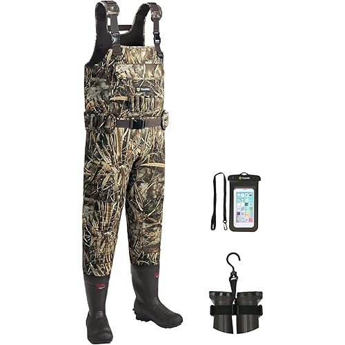 TIDEWE Chest Waders, Hunting Waders for Men with 800G Insulation, Waterproof Neoprene Camo Bootfoot Wader
