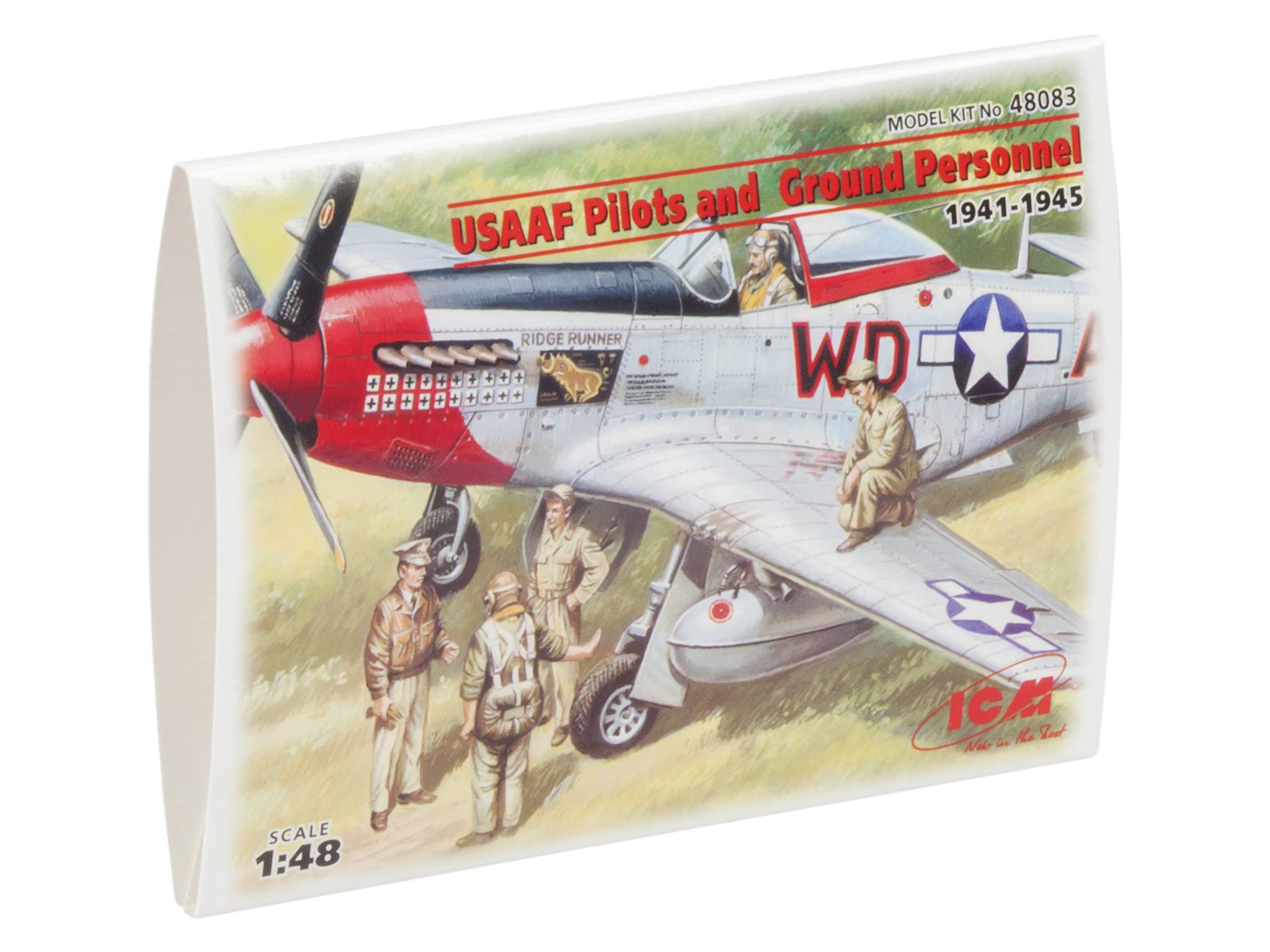 48083 Plastic Figure Model USAAF Pilots and Ground Personnel (1941-1945) (5 Figures - 3 Pilots, 2 Mechanics), Aircraft Model Kit - Scale 1:48