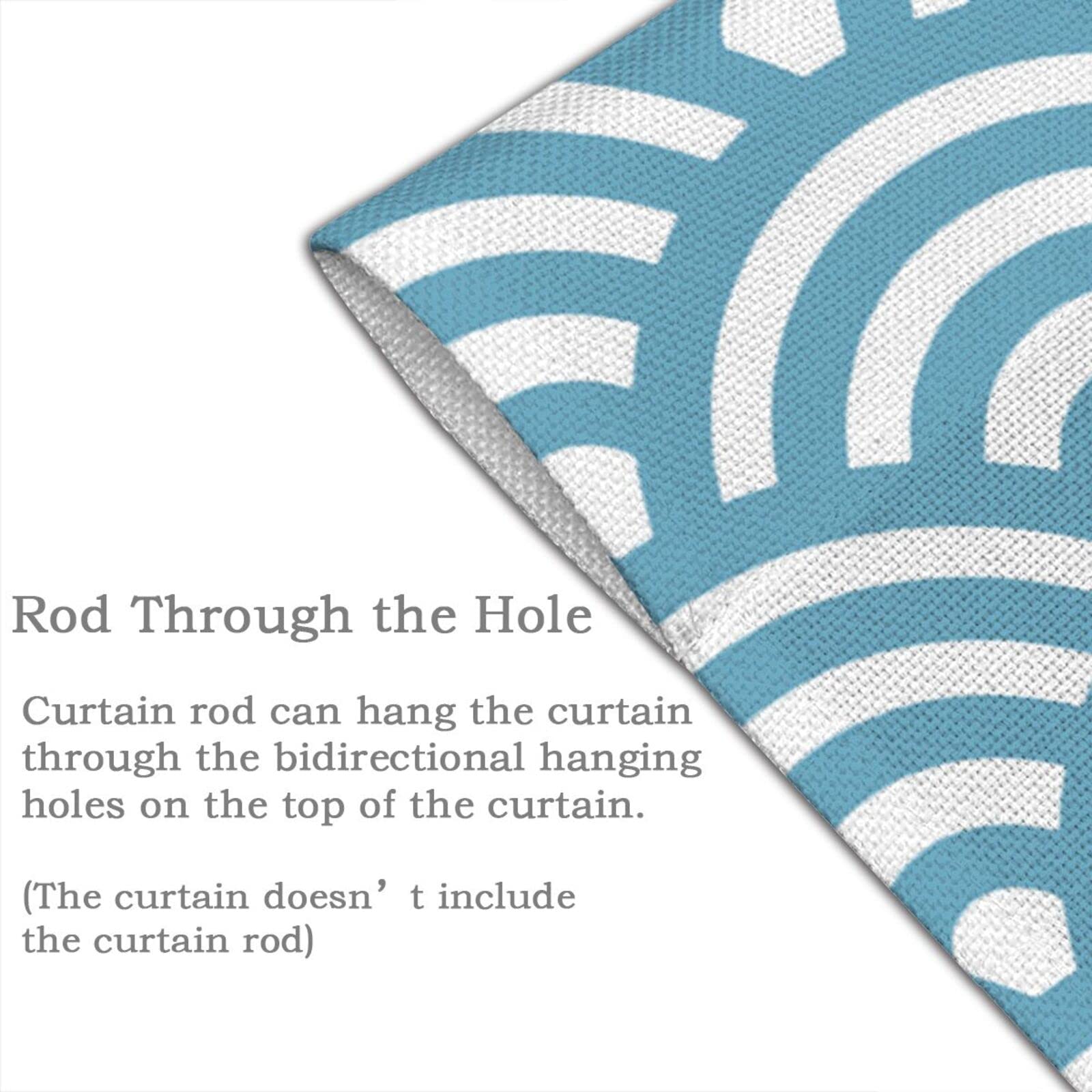 Amazon｜のれん 目隠し ロング 暖簾 和柄 青海波文様 和風のれん 86 x