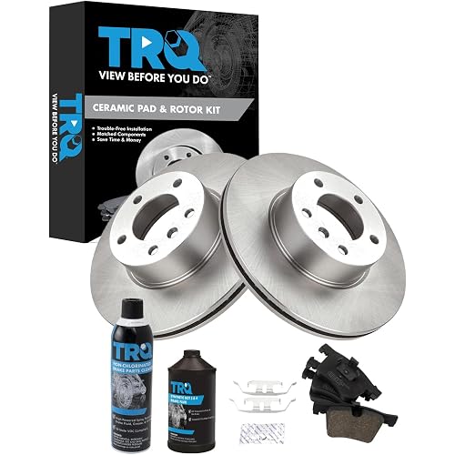 TRQ Front Ceramic Brake Pads & G-Coated Rotors with Fluids