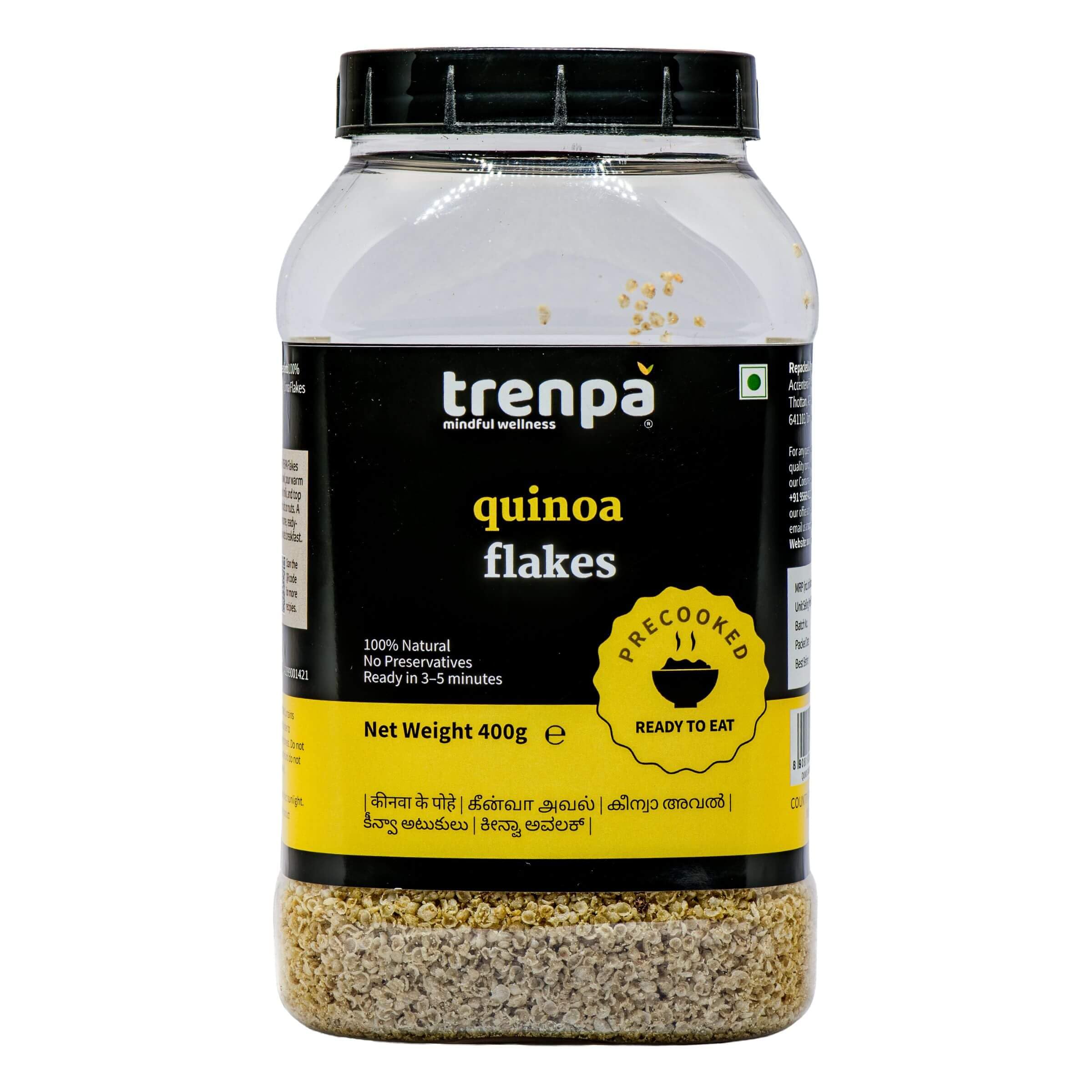 TRENPA Quinoa Flakes 400g | Whole Grain | Easy Breakfast & Meal Flakes-image-36