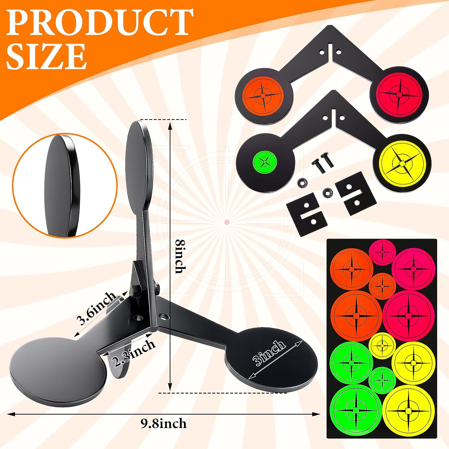 2 Pcs Steel Walking Tree Spinner Targets Hunting & Shooting Targets with 360° Spin Auto Reset for Bb Gun Air Gun Slingshot Rifle Pistol(Walking Target)