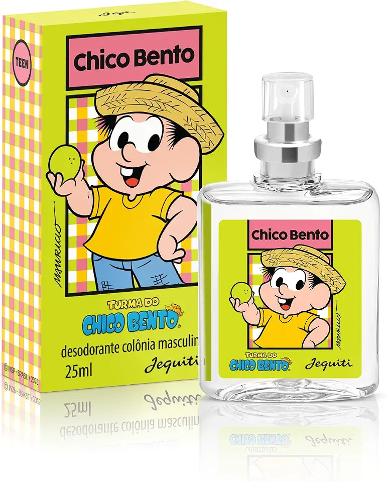 Deo-colônia masculino teen Chico Bento Turma da Mônica 25ml em spray Jequiti