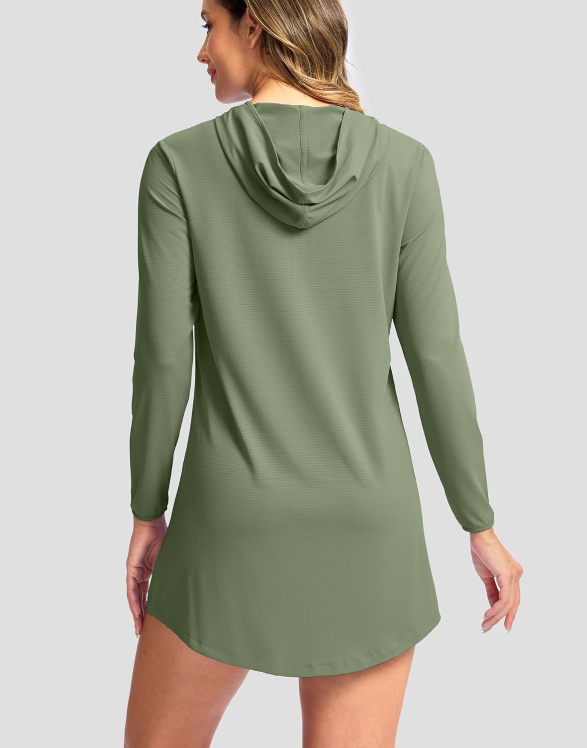 SANTINY Women's UPF50+ Swim Cover Up Sun Protection Hoodie Long UV Jacket SPF Lightweight Swimsuit Beach Cover Ups for Women - Image 2