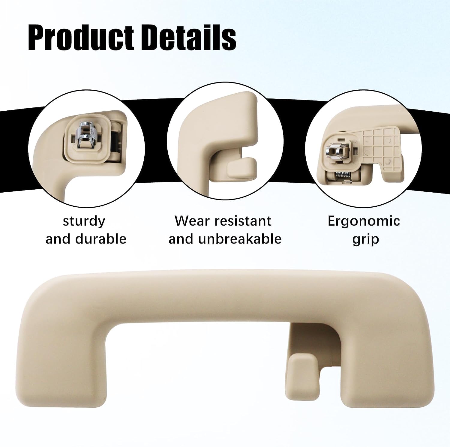 Beige Rear Inner Roof Pull Handle with Hook Grab Auto Interior Ceiling Handrail Fit for Toyota 2014-2018 Corolla for Rav4 Highlander Replace 74610-02170 74610-0E050,LH=RH Universal