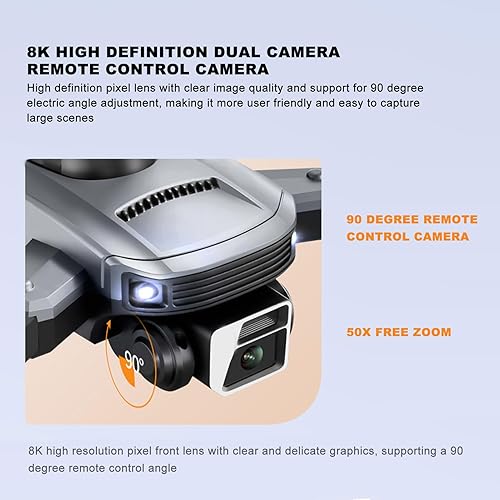 Miniatura 2 de Mini dron RC con cámara dual HD para adultos y niños, S99MAX Cuadricóptero plegable de 4 vías para evitar obstáculos con flujo óptico de 360 , avión