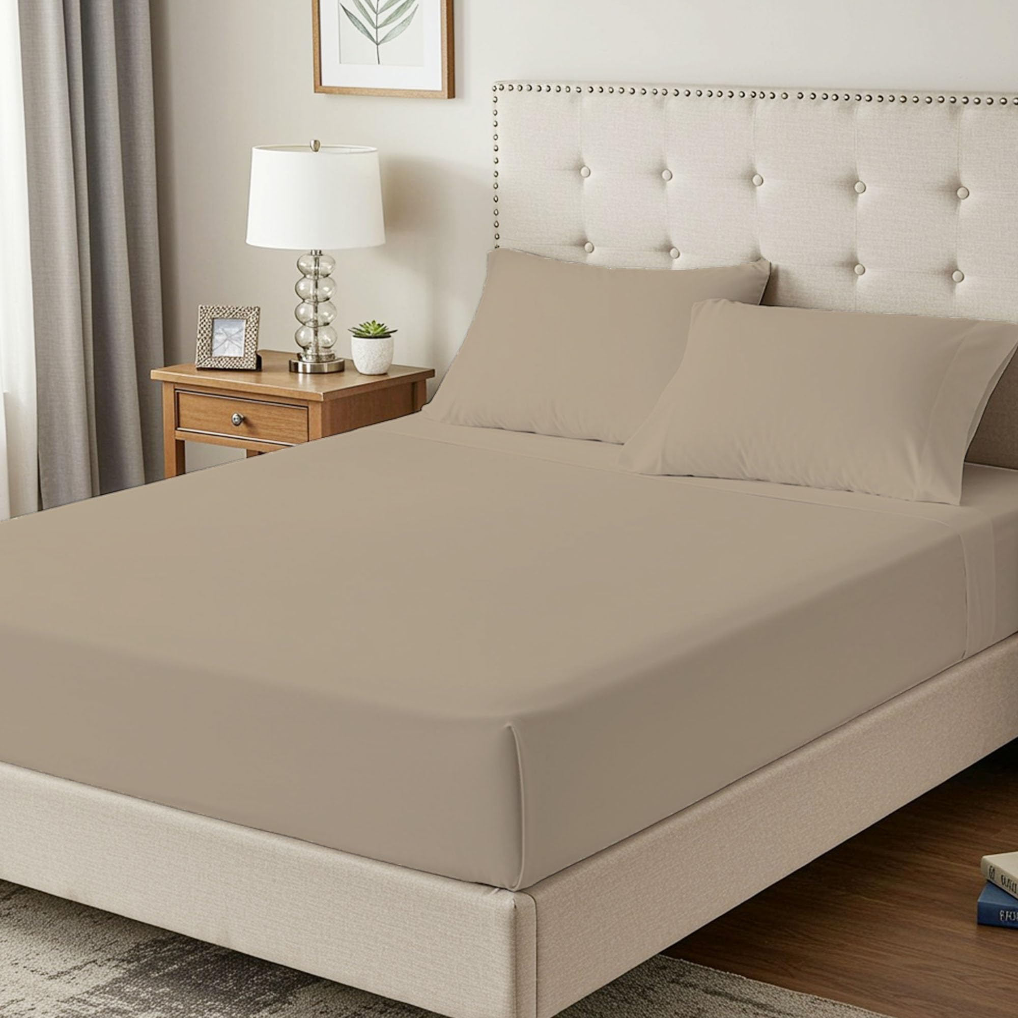 100% Egyptian Cotton 400TC Small Double Fitted Sheet, 35cm Deep Pocket