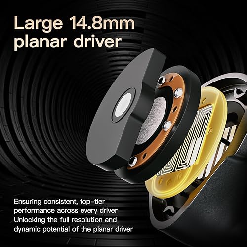 Miniatura 4 de Letshuoer S12 Ultra - Monitor de oído planar de 0.583 in IEM, auriculares con cable de alta fidelidad con cable desmontable de 2 pines chapado en