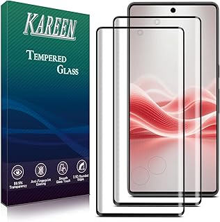 KAREEN Pacote com 2 películas de vidro temperado projetadas para Google Pixel 7 Pro 5G, cobertura total 3D, dureza 9H, antiarranhões, compatível com capas