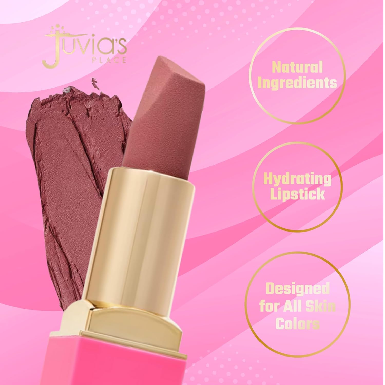 Juvia's Place The Nude Velvety Matte Lipstick A Mauve Moment - Nude, Long-lasting, Rich-Color Lip Makeup, Creamy Lipstick with Matte Finish, Beauty & Lip Products - Image 3