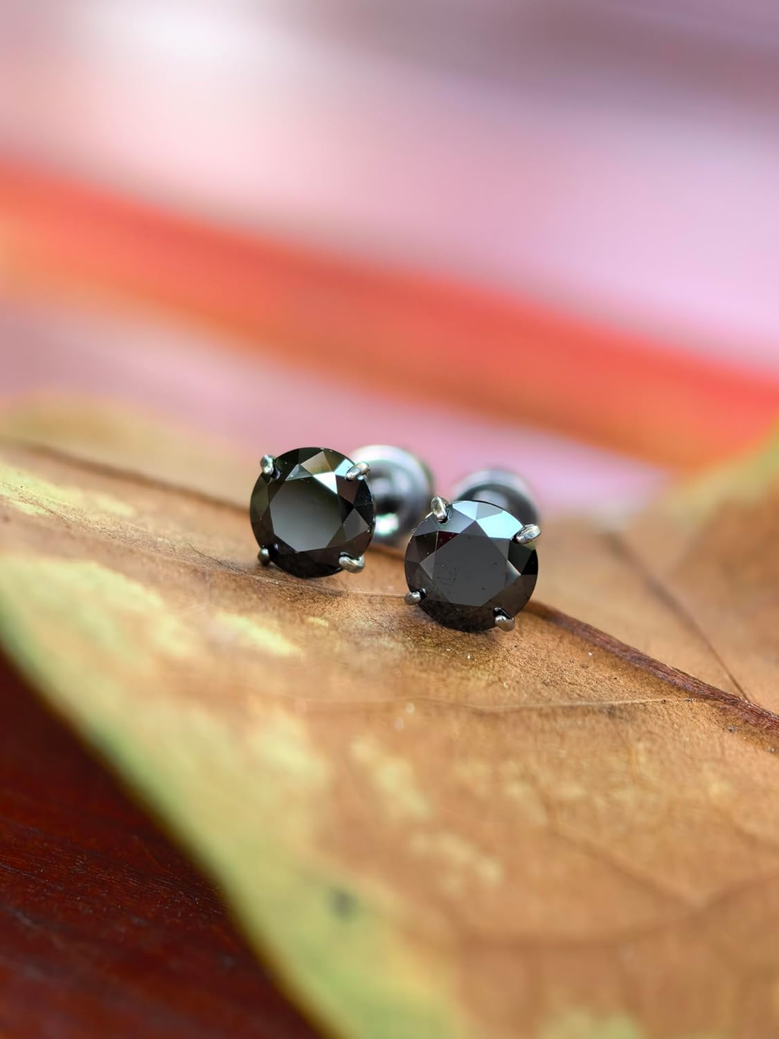 Black Moissanite Earrings for Men and Women, Hypoallergenic G23 Implant Grade Titanium Screw Flat Back, Tragus Labret Cartilage Helix Piercing Jewelry for Sensitive Ears - Image 5