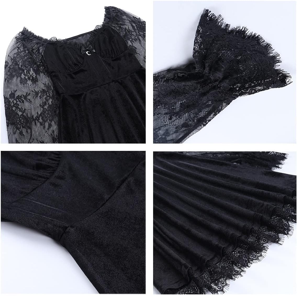 Gothic Dress Vintage Goth Dresses for Women Romantic Casual Dress Halloween Party Costumes