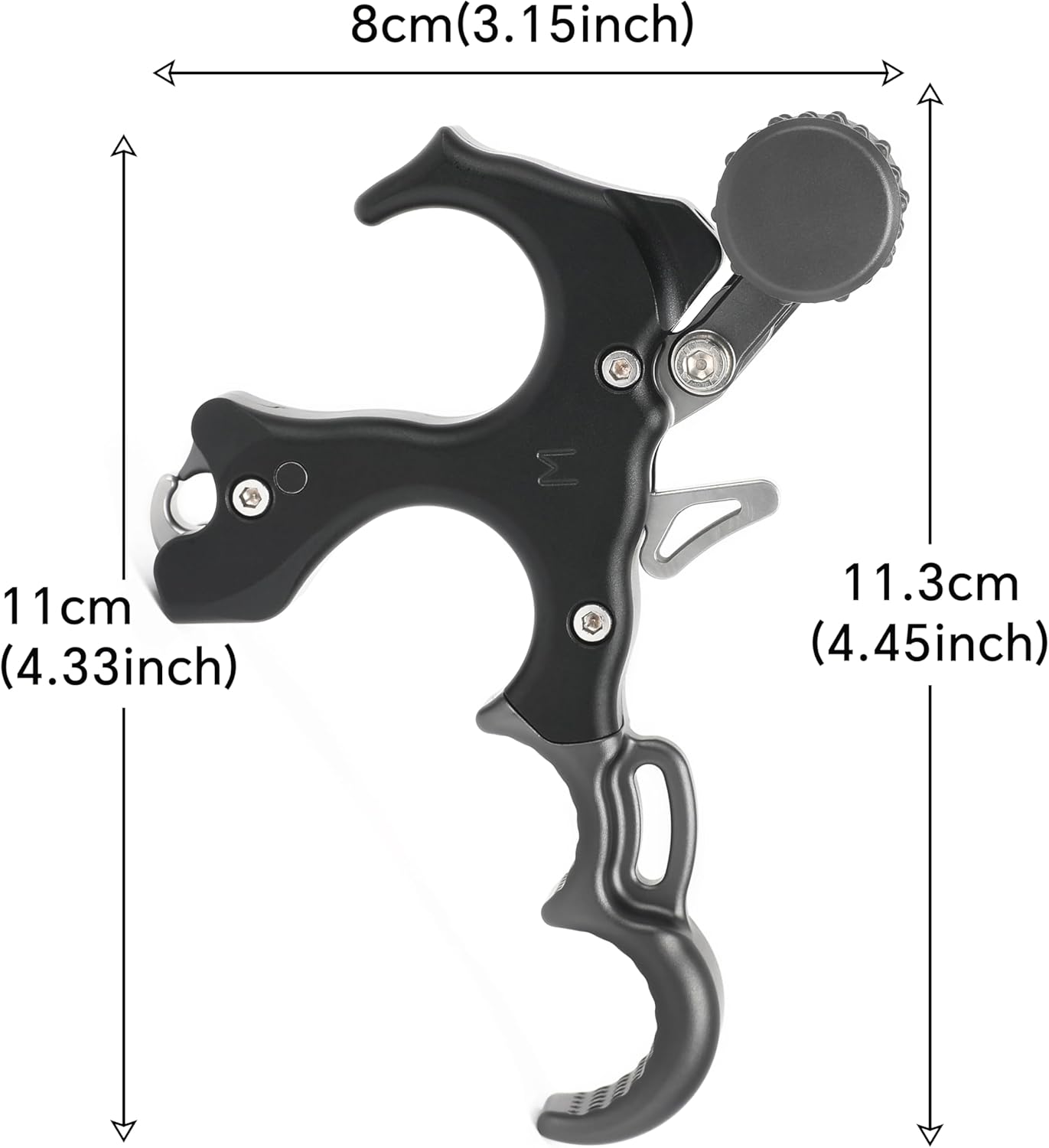 4 Finger Compound Bow Release Aid - Aluminum Trigger Grip, Essential Archery Gear for Hunting & Target Use
