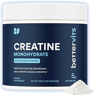 Monohidrato de creatina micronizada en polvo 5 g - Sin sabor, vegano | Porción de 5 g, certificado Informed Sport. La creatina aumenta el rendimiento físico en ejercicios de corta duración y alta intensidad.