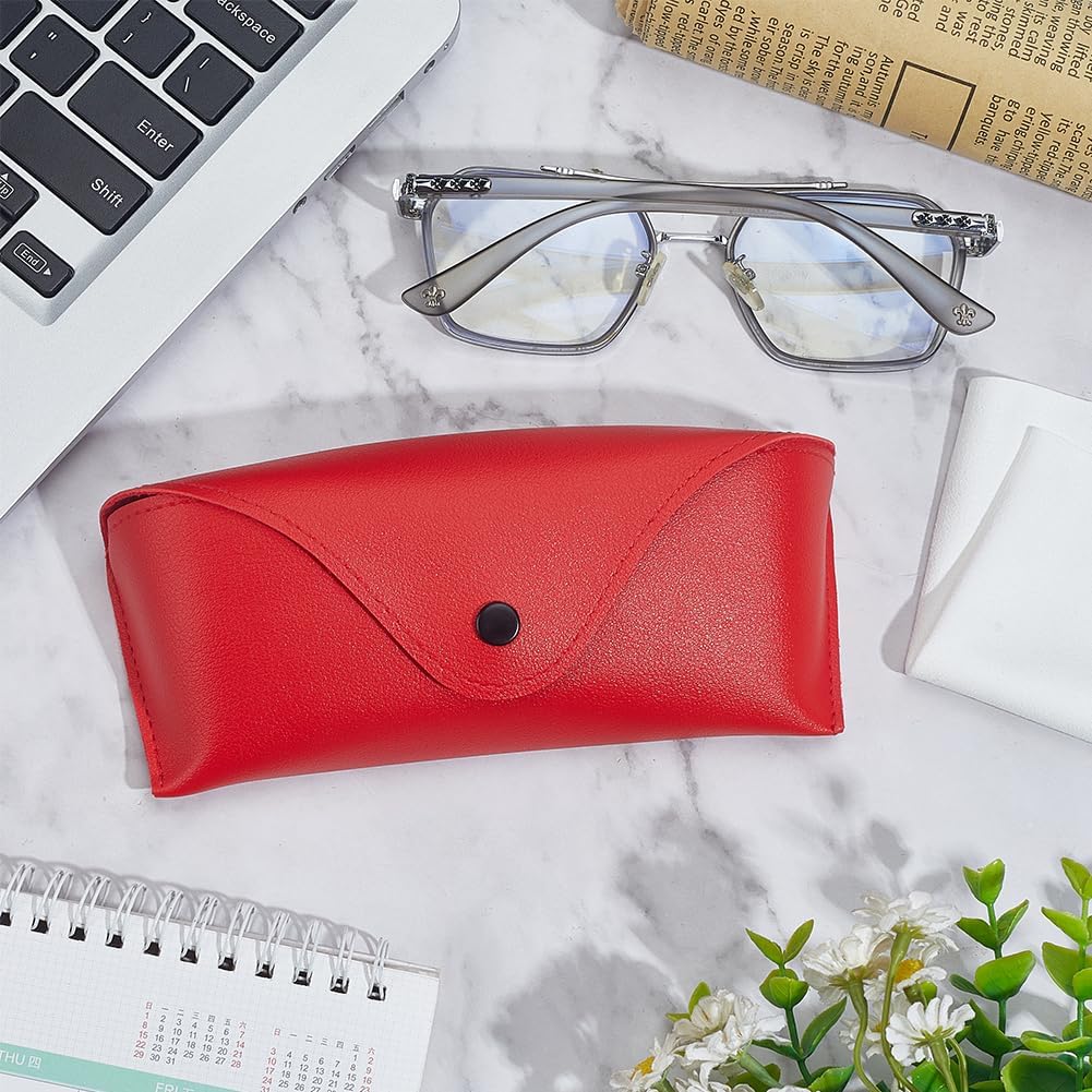 CREATCABIN Slim Glasses Case PU Leather Sunglasses Case Bag Portable Travel Eyeglasses Spectacle Holder Pouch Cover Lightweig