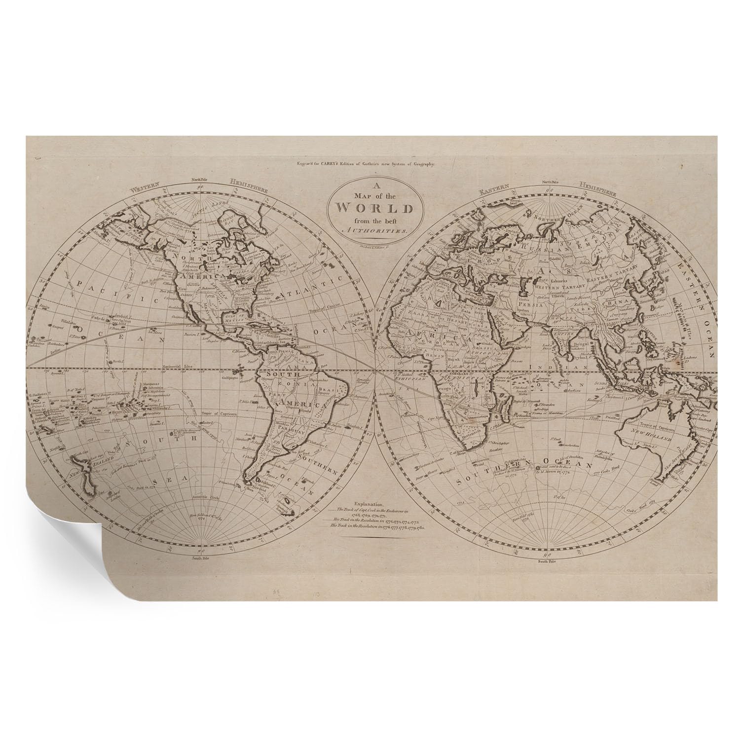 Vinilos decorativos de mapa antiguo con estampados detallados para zonas comunes