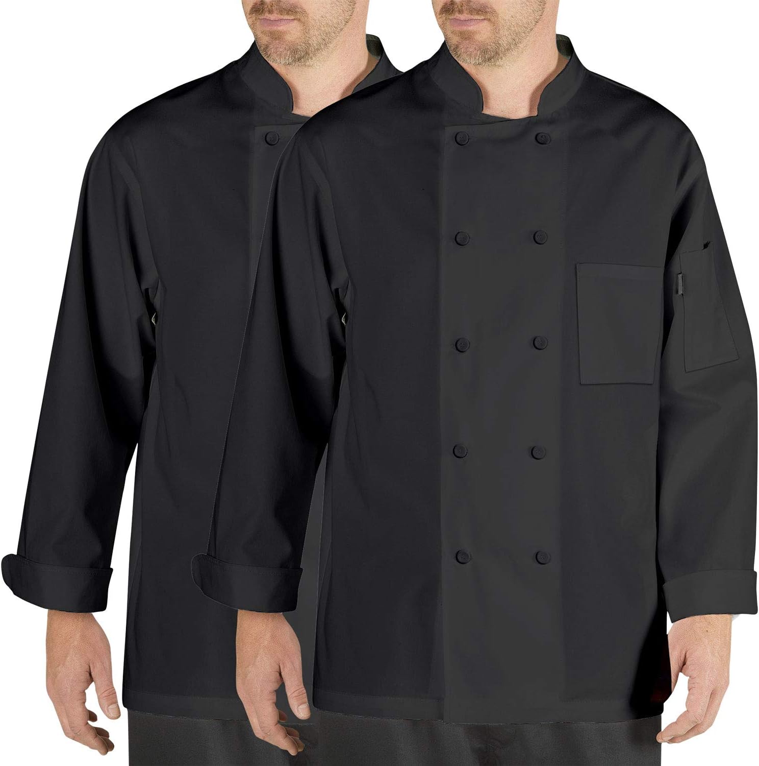 Chef Code 2-PACK Cool Breeze Chef Coat with Long-Sleeves and Mesh Vent Inlay