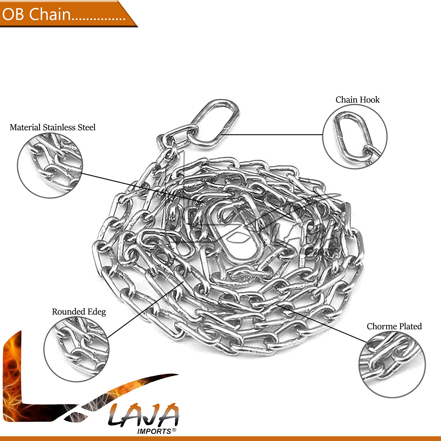 LAJA Imports OB Calf Pulling Chain, 30