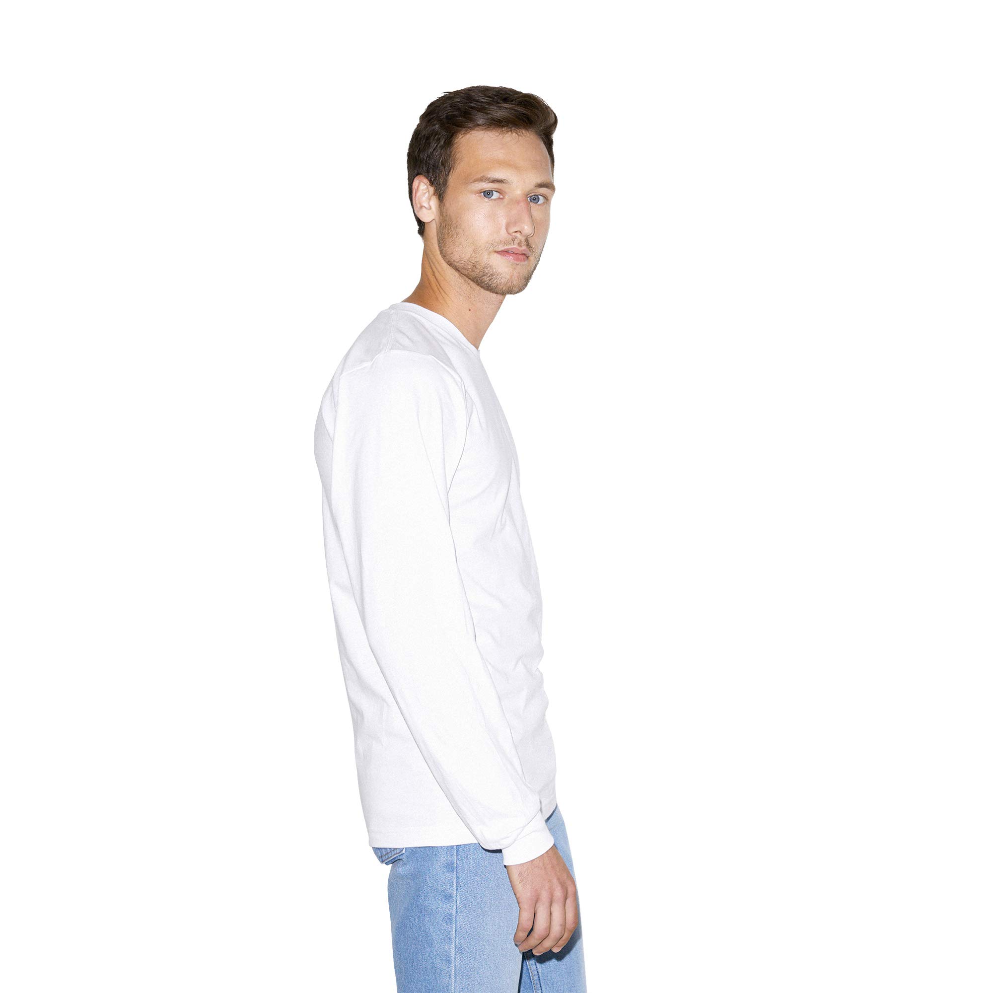 American Apparel Organic Fine Jersey Crewneck Long Sleeve T-Shirt T-Shirt Mixte